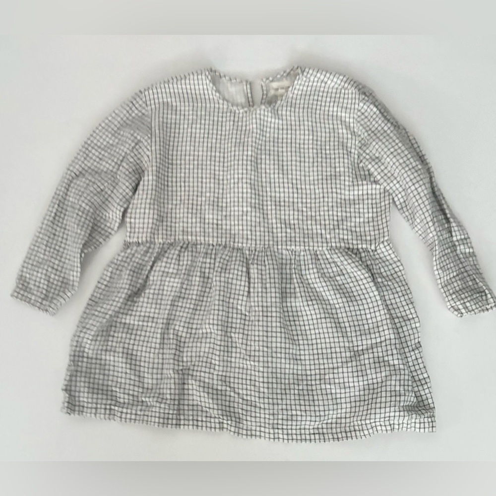 Laude the label Ayla top natural checker linen blend eco friendly top S - Picture 5 of 10